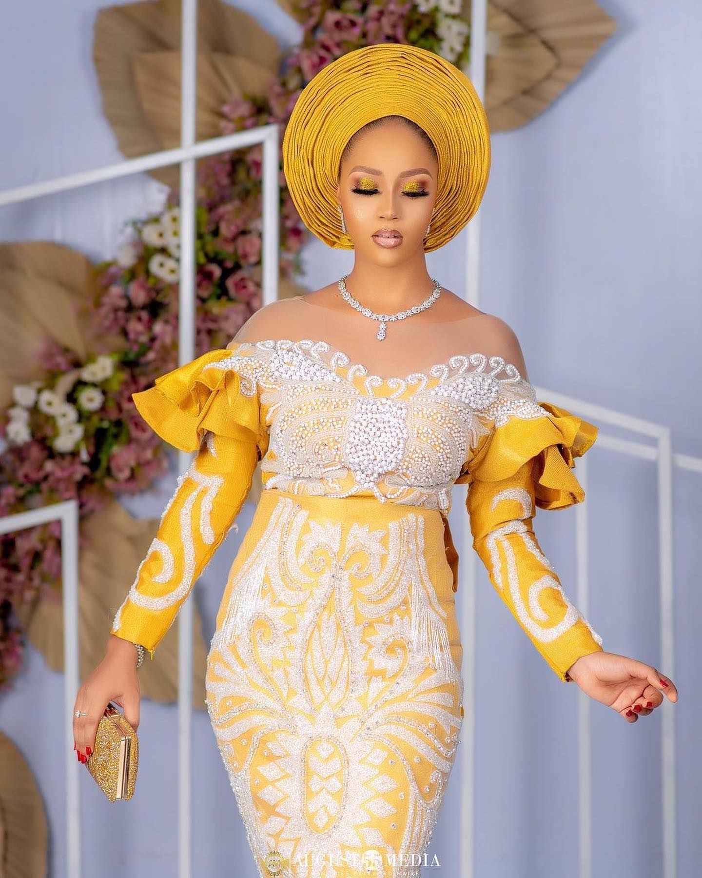  Yellow Yoruba Traditional Bridal Look